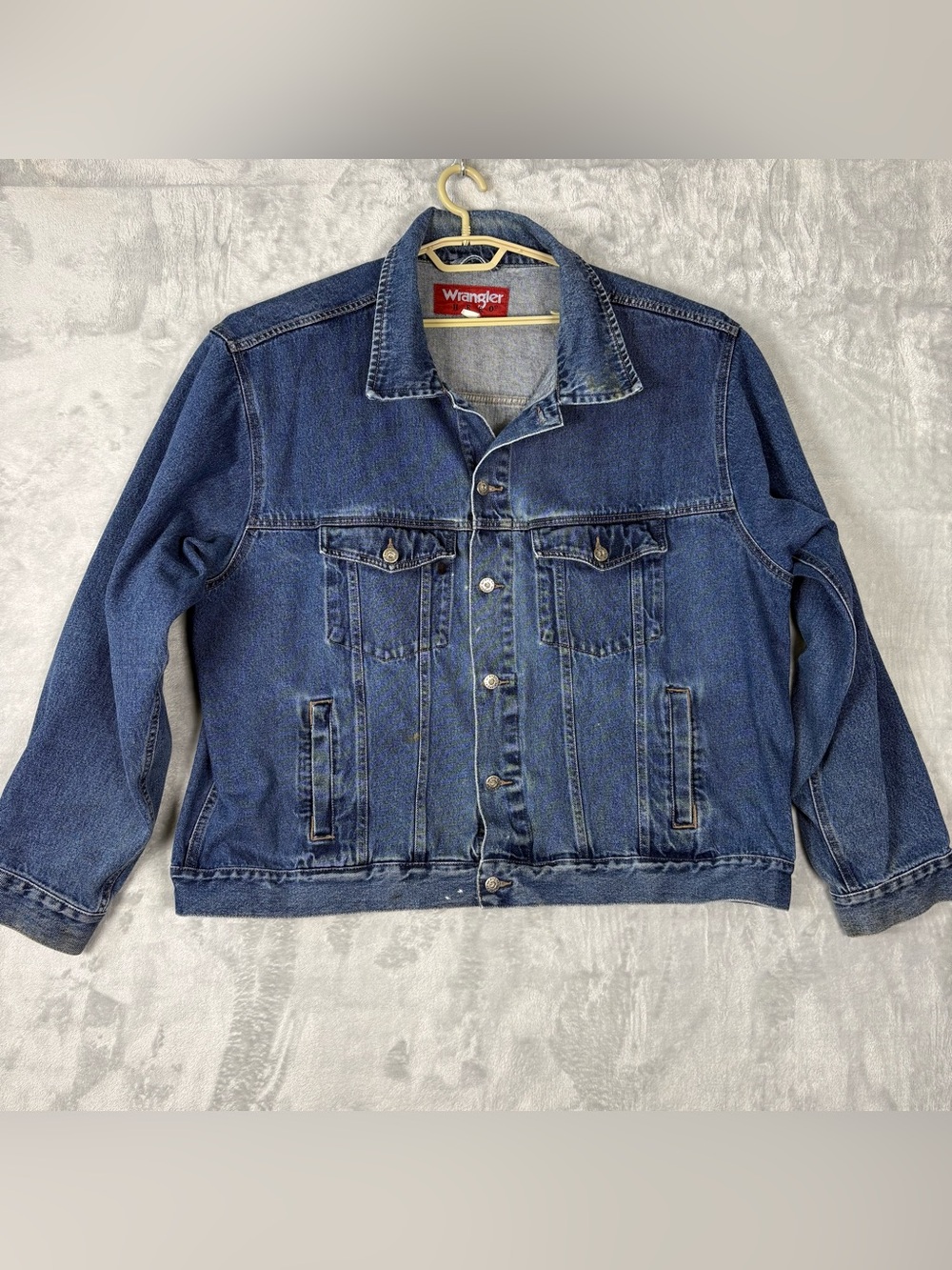 Wrangler HERO Denim Jean Jacket Mens 3XL 3XG Trucker Coat Western Pockets